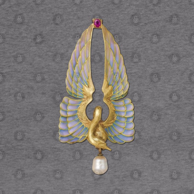 Art Nouveau Swan Pendant by UndiscoveredWonders
